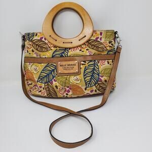 Relic Brand collection Canvas & wooden handle With Crossbody Strap